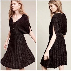 Anthropologie Knitted&Knotted Black Midi Dress size XS